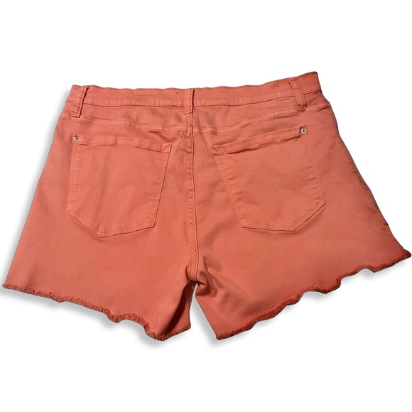 kenzie Pants - Kenzie Peach Denim High Rise Five Pocket Jean Shorts Size 12